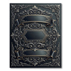 Ornate Gilded Gothic Scrollwork Onyx Backdrop Rug