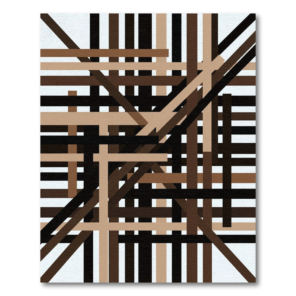 Modern Earthy Tone Intersecting Lines Rug