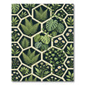 Lush Green Tropical Hexagon Foliage Rug