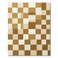 Subtle Brown Tan Checkered Mosaic Rug