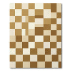 Subtle Brown Tan Checkered Mosaic Rug