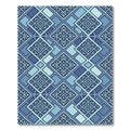 Cool Blue Geometric Diamond Tiles Rug