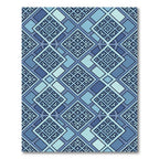 Cool Blue Geometric Diamond Tiles Rug