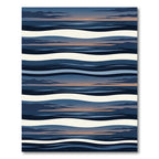 Twilight Horizon Abstract Navy Wave Rug