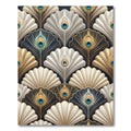 Elegant Peacock Feather Fan Assemblage Rug