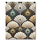 Elegant Peacock Feather Fan Assemblage Rug