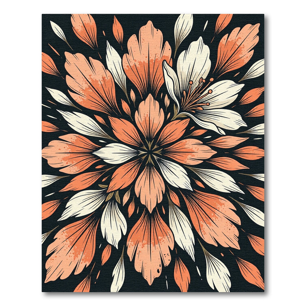 Orange Cream Floral Burst Rug