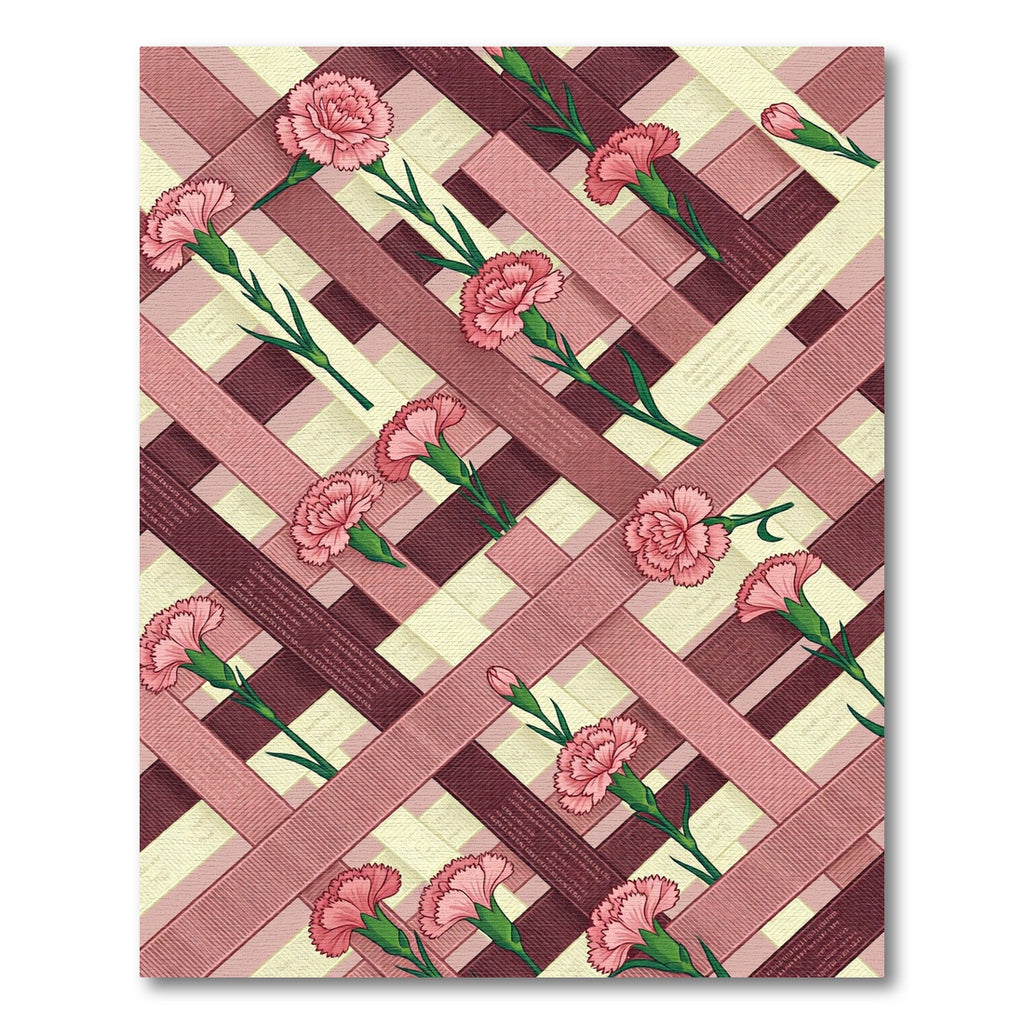 Pink Carnation Ribbon Pastel Weave Rug
