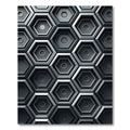 Modern Industrial Metallic Hexagonal Mosaic Rug