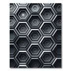 Modern Industrial Metallic Hexagonal Mosaic Rug