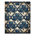 Denim Blue Shamrock Lattice Trellis Rug