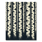 Eerie Monochrome Birch Forest Eyes Rug