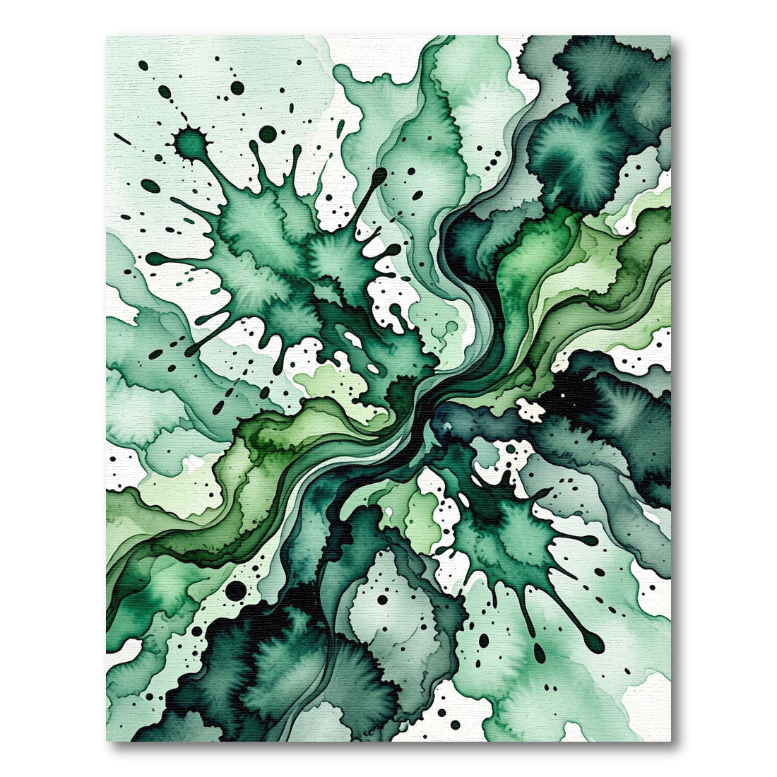 Emerald Swirl Splash Abstract Rug