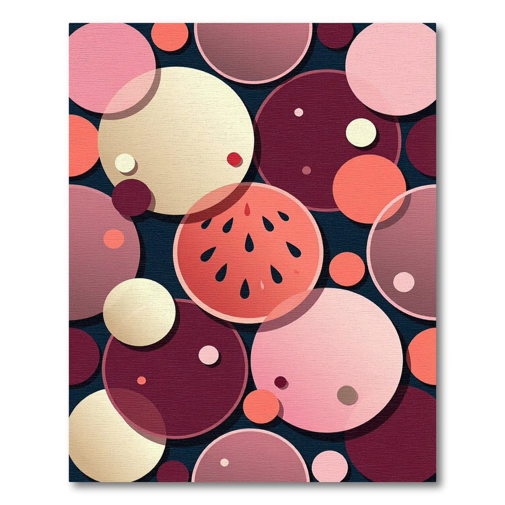 Coral Pink Circle Mosaic Rug