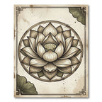 Vintage Sepia Lotus Zen Meditation Rug