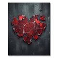 Grit Red Cracked Heart Rug