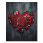 Grit Red Cracked Heart Rug