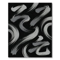Modern Minimalist Gray Swirling Abstract Strokes Rug