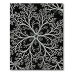 Monochrome Fractal Snowflake Floral Rug