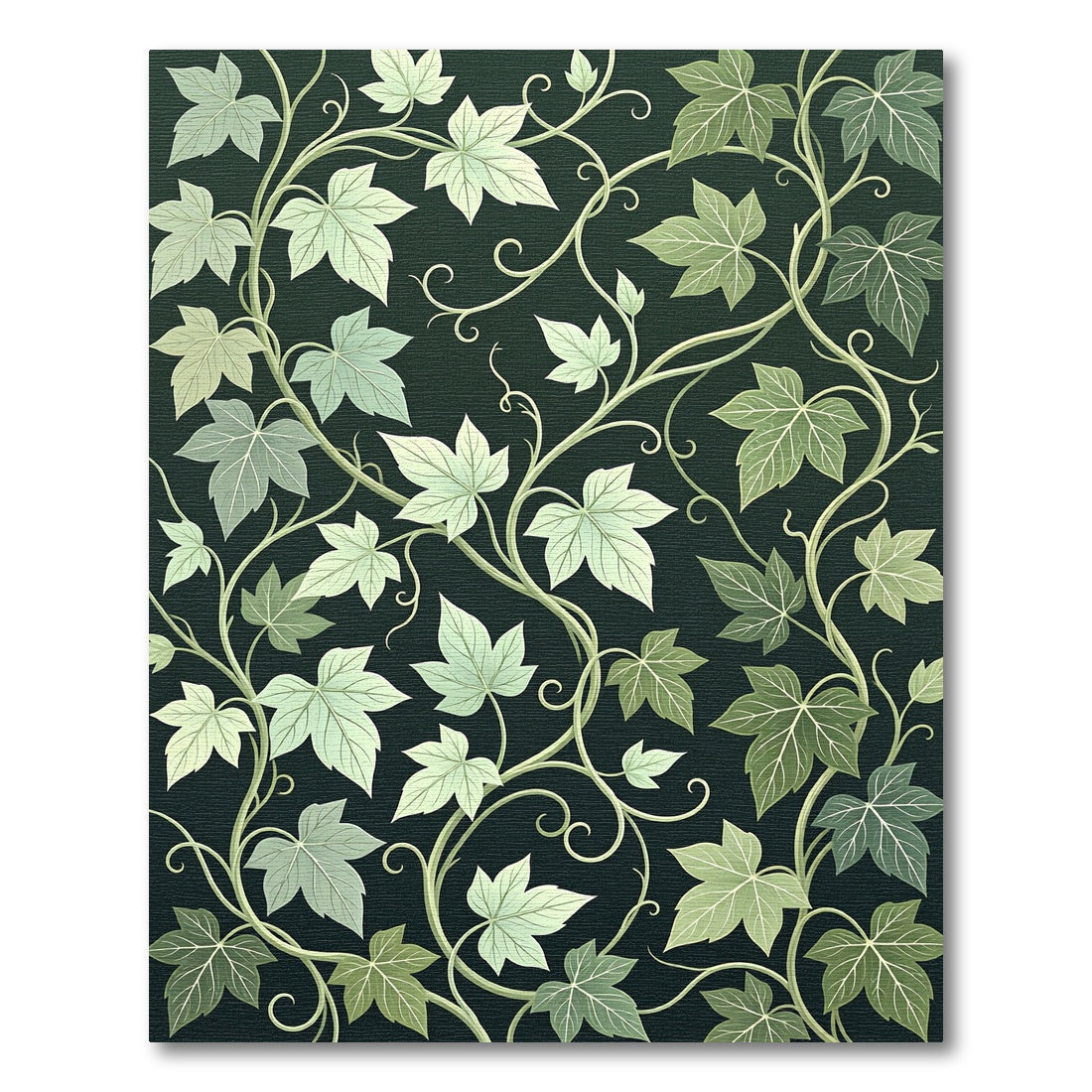 Deep Emerald Ivy Vine Art Nouveau Rug