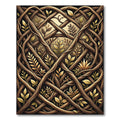 Brown Intertwined Wood Leaf Pattern Rug