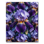 Vibrant Purple Iris Floral Painterly Painting Rug