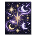 Celestial Moon and Starry Galaxy Rug