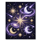 Celestial Moon and Starry Galaxy Rug