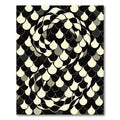Monochrome Abstract Teardrop Geometric Swirl Rug