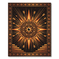 Golden Celestial Eye Sunburst Arrow Rug