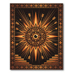 Golden Celestial Eye Sunburst Arrow Rug