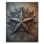 Ornate Metallic Silver Star Medallion Rug