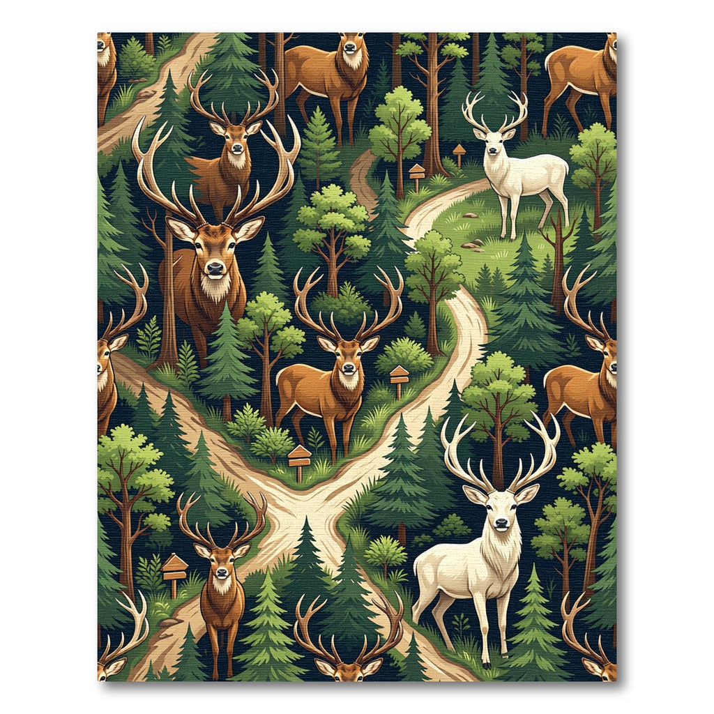 Majestic Forest Stag Wildlife Woodland Art Rug