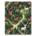 Majestic Forest Stag Wildlife Woodland Art Rug