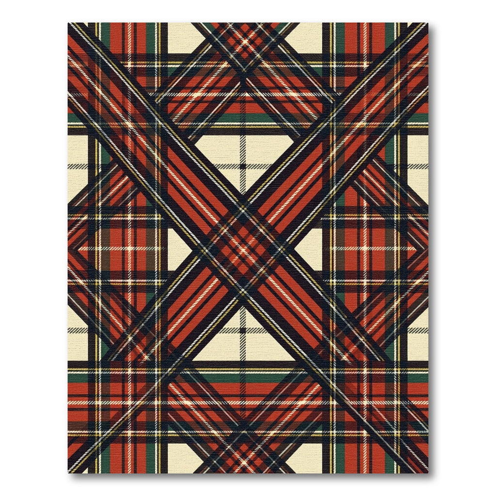 Crimson Red Plaid Intersecting Lines Rug