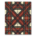 Crimson Red Plaid Intersecting Lines Rug