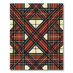 Crimson Red Plaid Intersecting Lines Rug