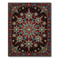 Celestial Teal and Gold Starry Medallion Rug