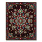 Celestial Teal and Gold Starry Medallion Rug