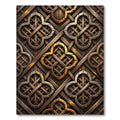 Rustic Brown Lattice Quatrefoil Geometric Rug