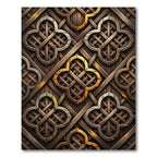 Rustic Brown Lattice Quatrefoil Geometric Rug