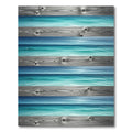Coastal Nautical Driftwood Ocean Stripe Rug