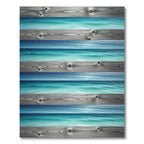 Coastal Nautical Driftwood Ocean Stripe Rug