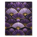 Art Deco Purple Gold Fan Arrangement Rug