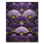 Art Deco Purple Gold Fan Arrangement Rug