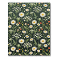 Dark Botanical Daisy Meadow Illustration Rug