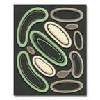 Mid Century Organic Sage Oval Abstract Rug
