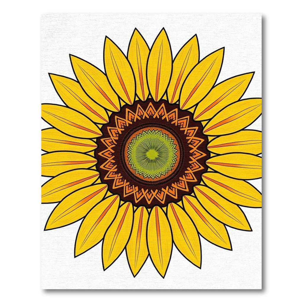 Radiant Yellow Sunflower Mandala Rug