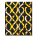 Gold Cream Interlocking Swirl Abstract Rug