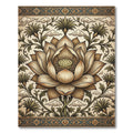 Neutral Cream Lotus Blossom Floral Rug